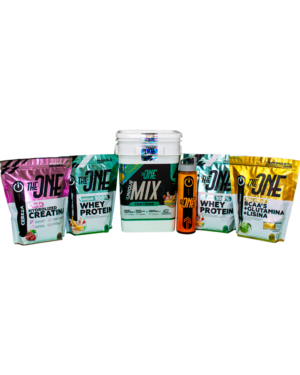 UNIQUE MIX FULL PACKAGE by THEONE - Suplementación completa con Whey Protein, BCAA’s, Glutamina, Creatina y Shaker exclusivo para maximizar tu entrenamiento.
