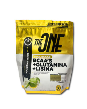 FULL BCAA'S MANZANA VERDE 1KG by THEONE - Aminoácidos esenciales con glutamina y lisina para recuperación y crecimiento muscular.